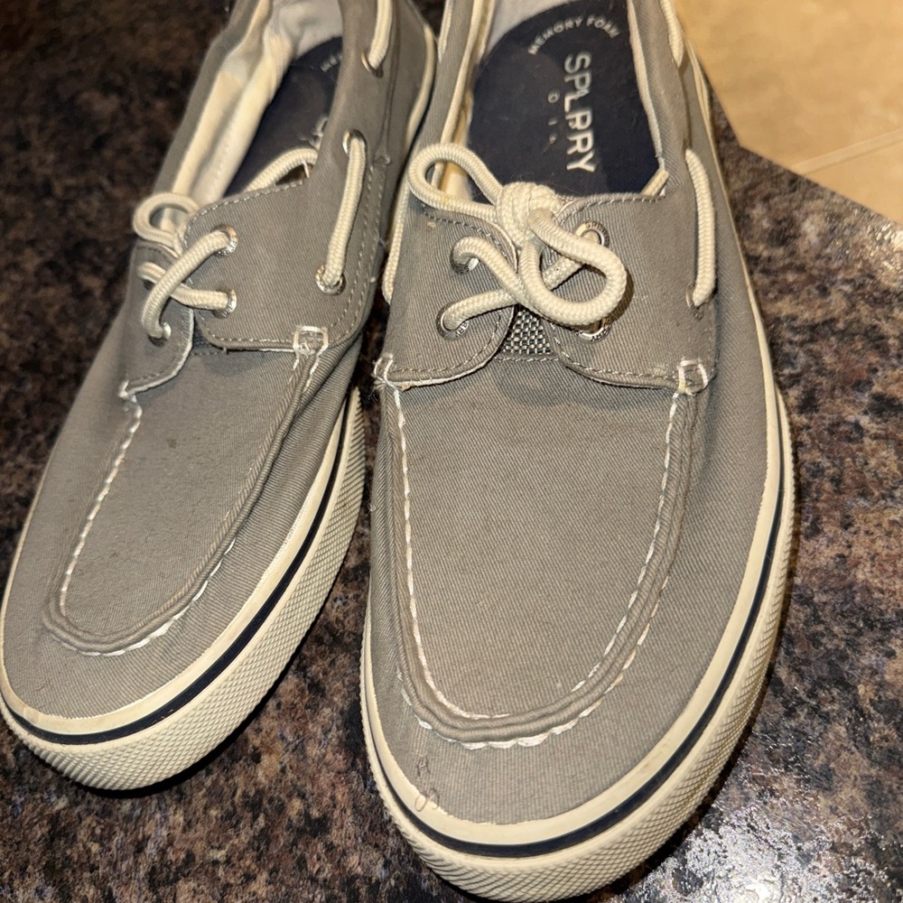 Sperry Men's Canvas Boat Shoes in Gray